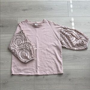 a new day Blush Eyelet Sleeve Blouse